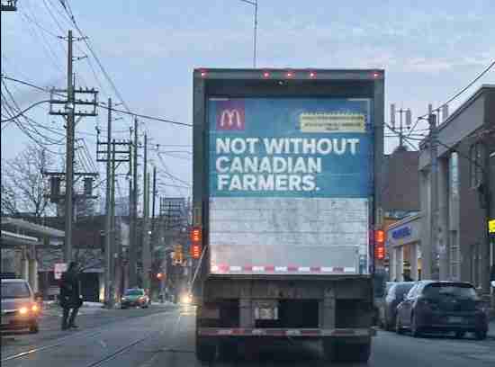Farmer Truck "Not Without Canadian Farmers"